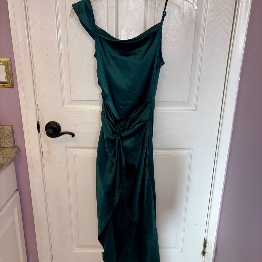 Emerald Green Satin Evening Dress size 4
